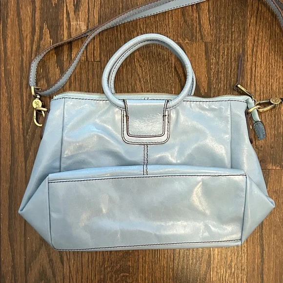 Hobo Shelia Medium Blue Leather Handbag - Picture 8 of 8